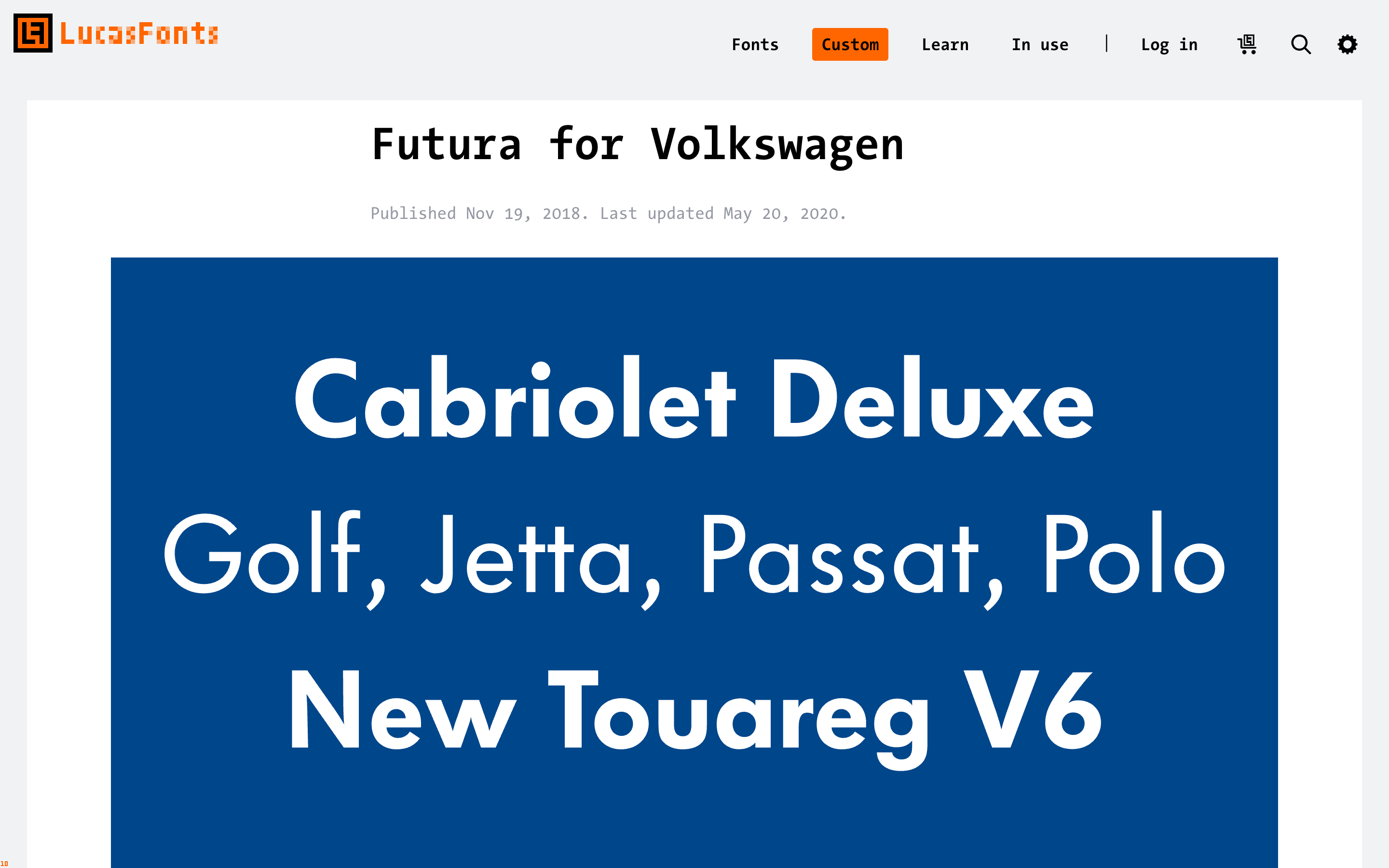 Volkswagen(旧書体 1996–2015)のロゴ使用例