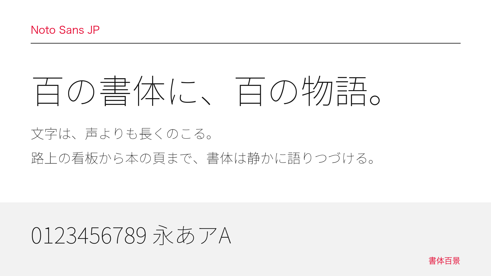 Noto Sans JPの組見本